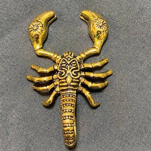 Gold Tone and Black Scorpion Pendant
